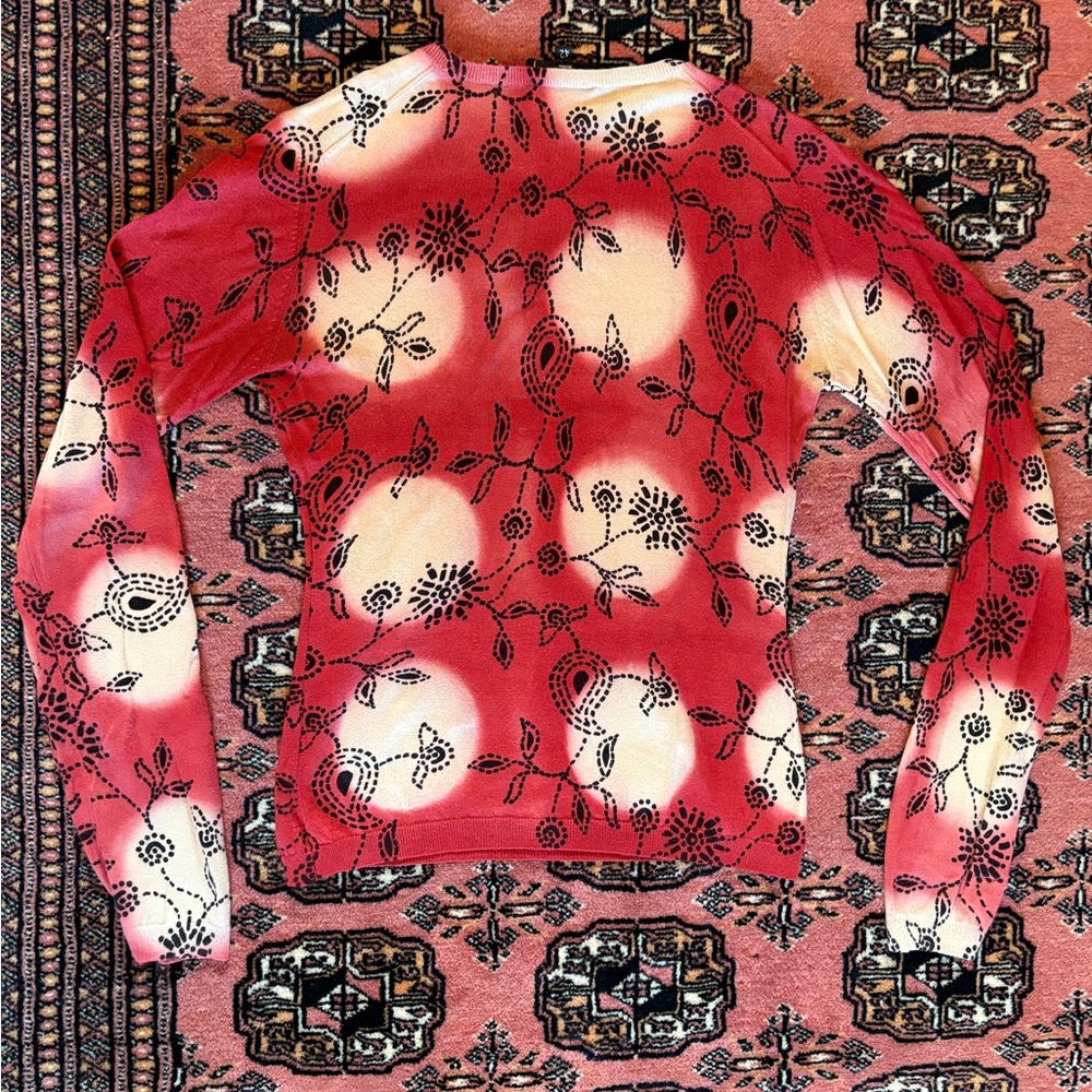 Etro Milano Red Print Spring Sweater - Picture 7 of 7